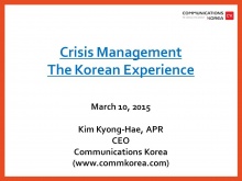 Kim Kyong-Hae, CEO and President of Communications Korea (South Korea)