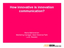 Maria Satherstrom, Marketing manager of Ideon Science Park